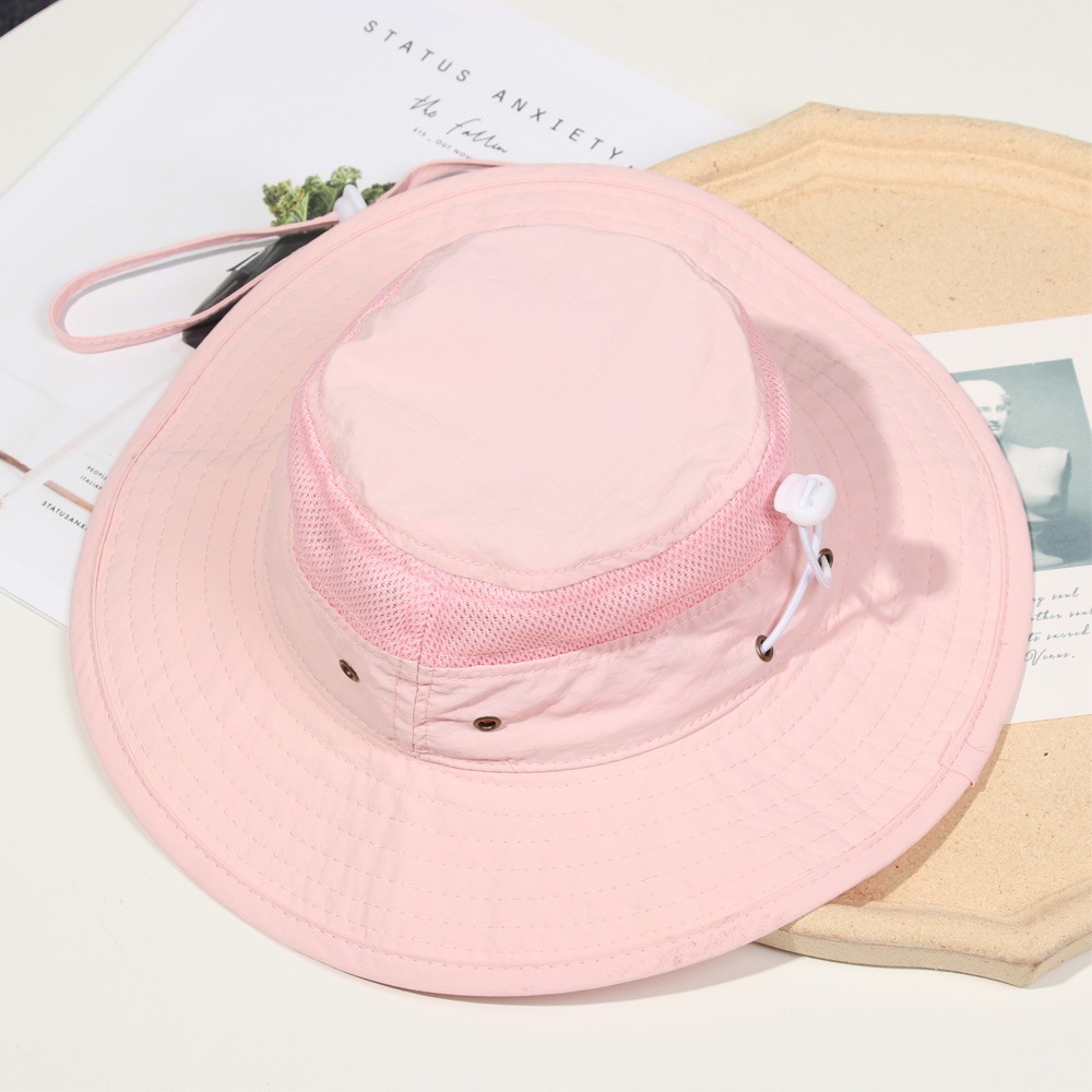 Mũ rộng vành che nắng chất liệu cotton thoáng khí cho bé