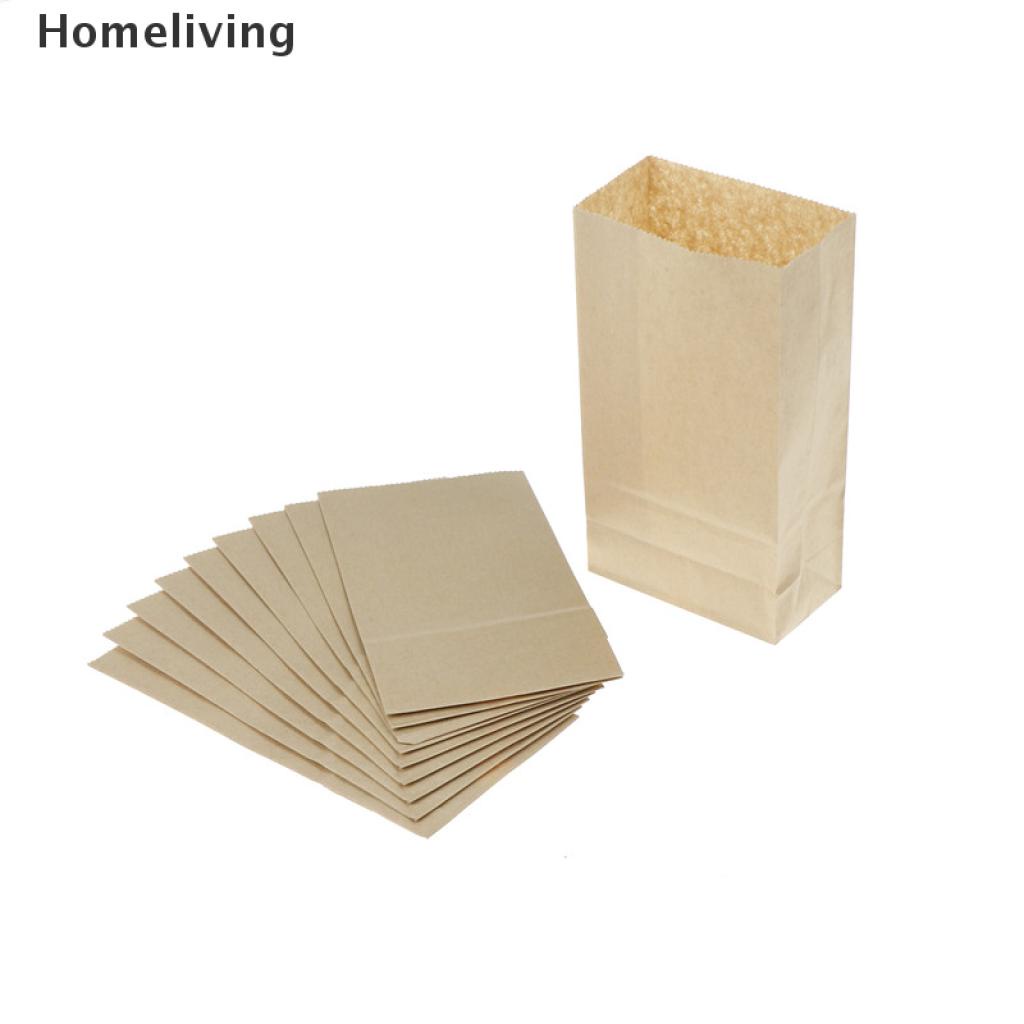 Bộ 10 Túi Giấy Đựng Kẹo / Thức Ăn Màu Nâu Phong Cách Vintage