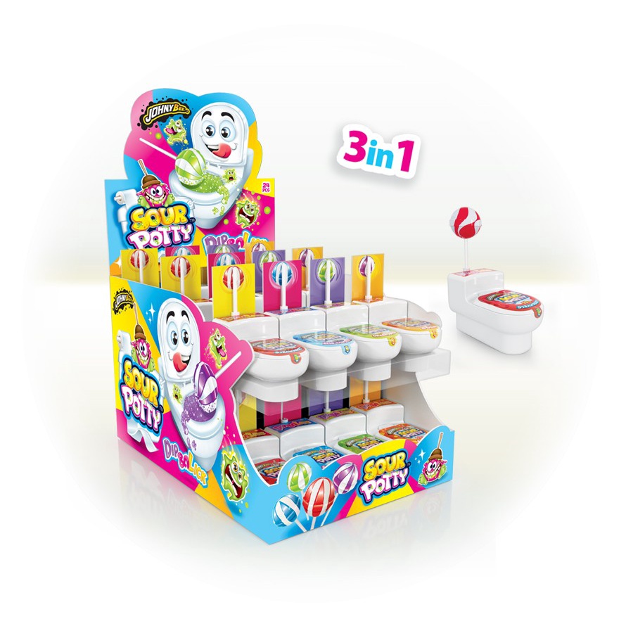Kẹo Mút Chấm Bột Bồn Cầu Sour Potty Mr Chaos 20gr - Châu Âu