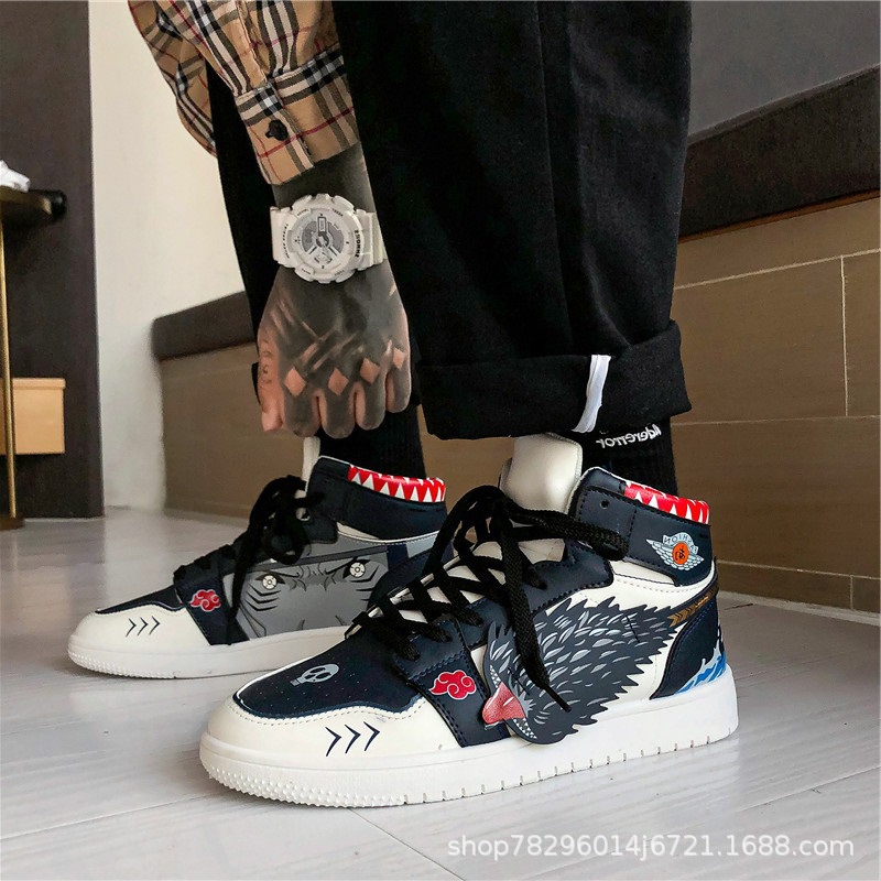 (NC3) Giày thể thao cổ cao IN HÌNH KIMETSU NO YAIBA NARUTO phong cách unisex thời trang anime chibi