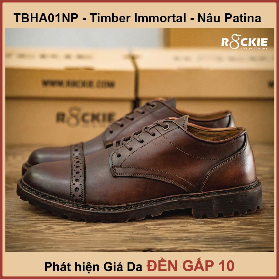 Giày da nam Timber Patina - da mộc Ý nhập khẩu nhuộm màu thủ công - Nâu Patina - TBHA01NP - R8ckie