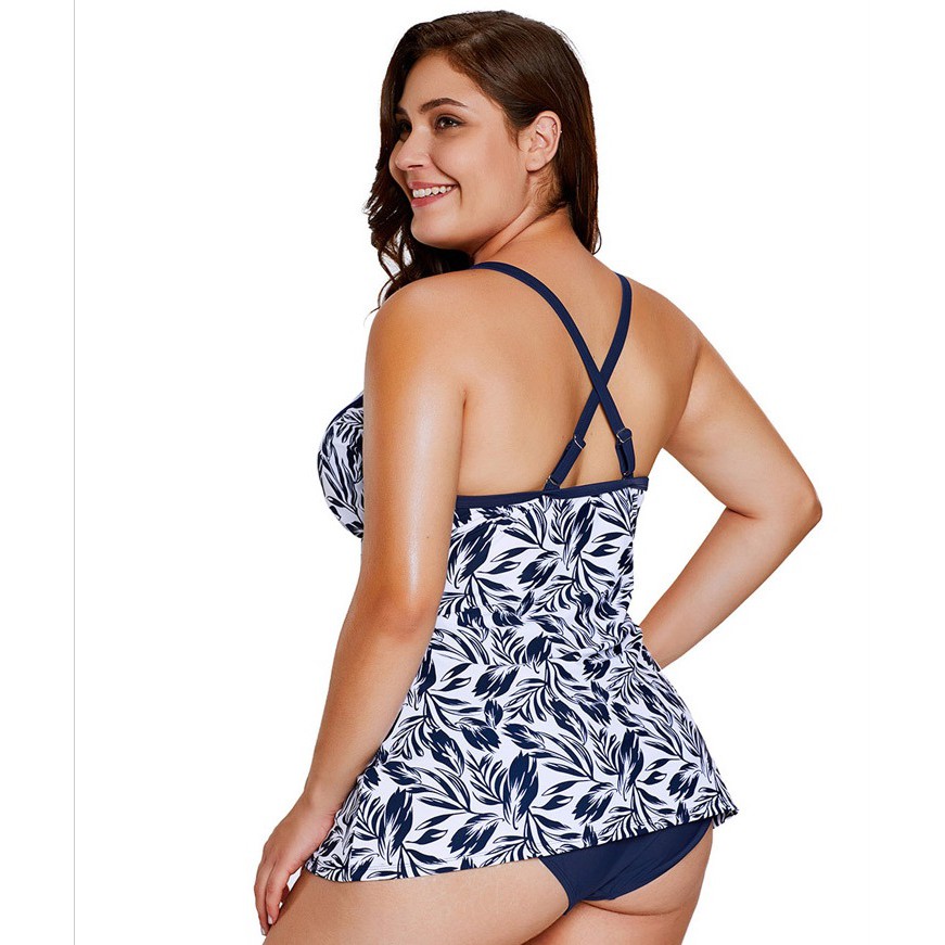 Set  áo quần bơi họa tiết lá big size 70-90kg | BigBuy360 - bigbuy360.vn