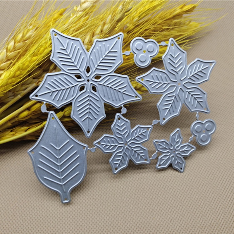 Khuôn cắt giấy hình hoa lá bằng kim loại chuyên dùng trang trí thiệp sổ tay DIY