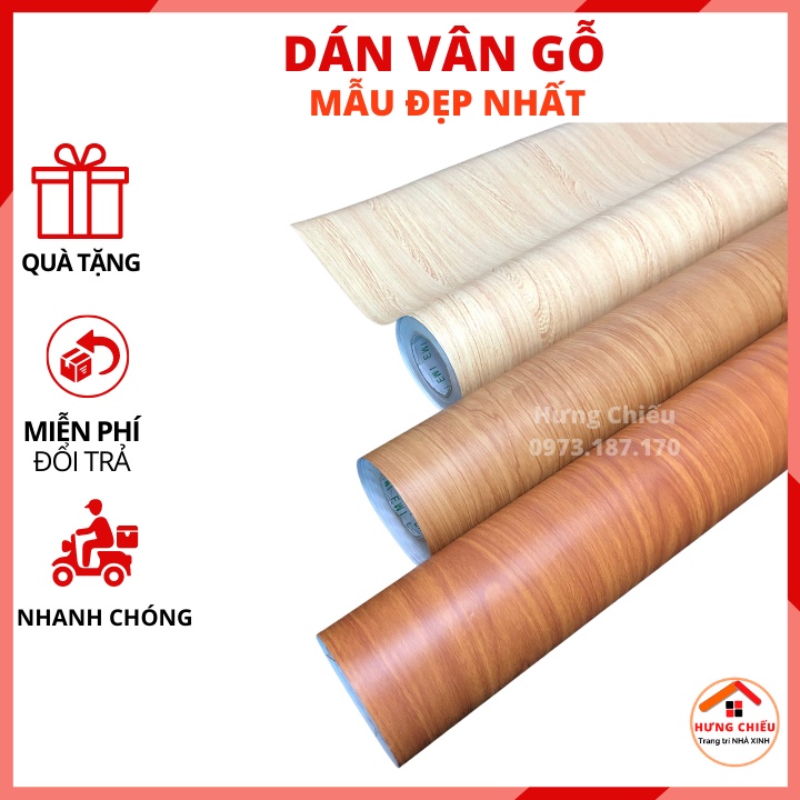Giấy decal dán tường giả vân gỗ decan dán bàn tủ chống nước khổ 1.2m sẵn keo đẹp (có bán kèm dụng cụ thi công)
