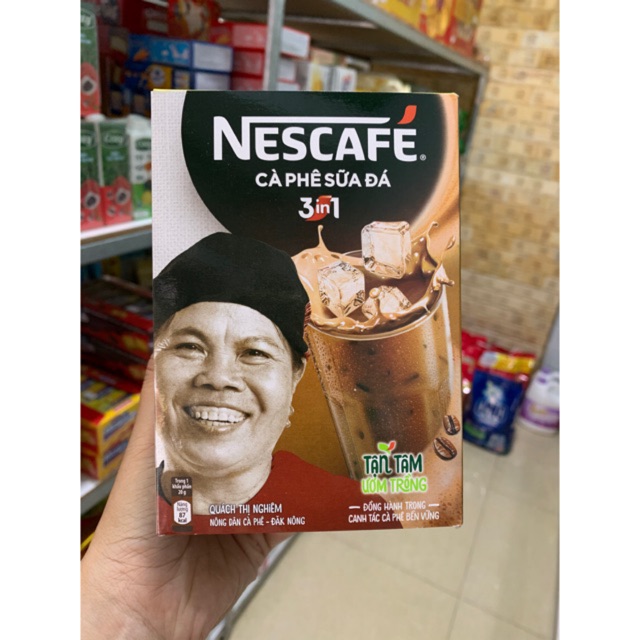 Cà phê sữa đá Nescafe 3in1, hộp 10 gói