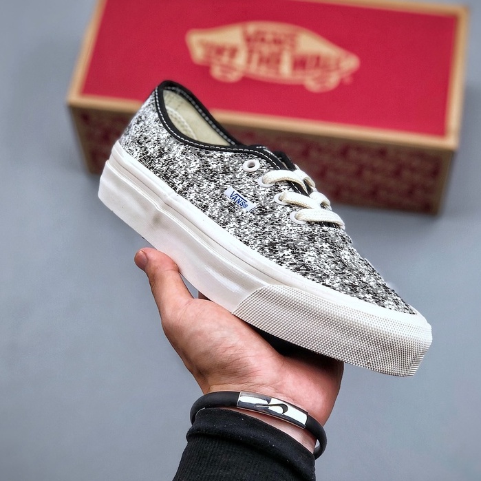 Giày Thể Thao Trắng Cổ Thấp 1 Họa Tiết Da Báo Vans Offici al Style 36