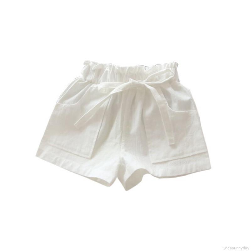 Quần short trơn màu kiểu dáng xinh xắn dành cho bé gái