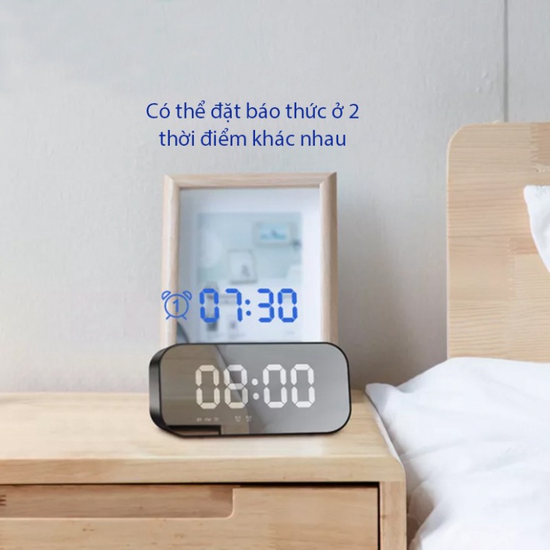 Loa Bluetooth ACOME A5 5W screen LED kiêm đồng hồ thời trang Báo Thức, Kiểu dáng hiện đại, Âm bass mạnh mẽ