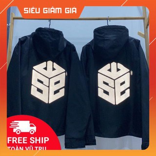[Hình thật] Áo khoác dù phản quang SWE Unisex Đen