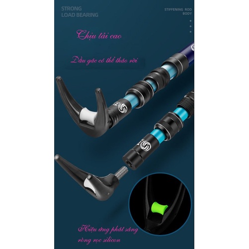 Gác cần câu đài, chống cần câu đài carbon Tab 2.1m, 2.4m, 2.7m