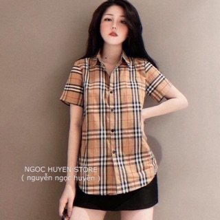 Áo sơ mi kẻ bbry cộc tay nữ hot