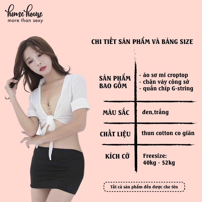 Đồ ngủ sexy cosplay thư ký gợi cảm + quần chip G string 1045