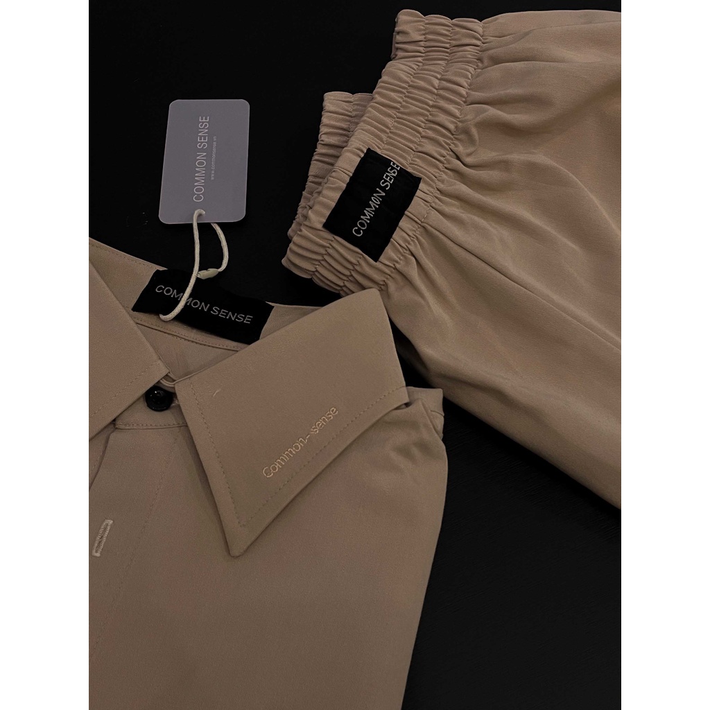 COMMON SENSE-bộ sơmi khaki hồng pastel