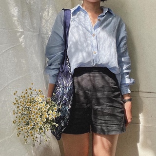 Quần Short - Linen - Cia Short - Đen - PHUTA