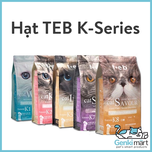 Thức ăn cho mèo hạt Teb K Series cao cấp (K2, K5, K7, K8)