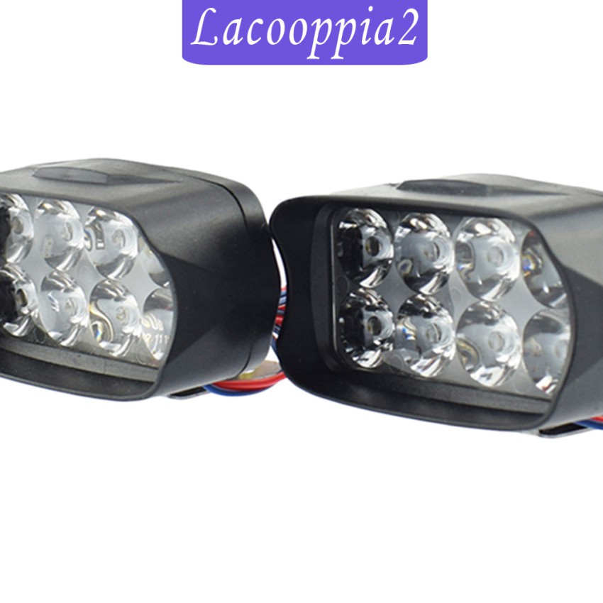 2 Đèn Pha Chống Sương Mù Lapoppia2 Cho Xe Mô Tô 12v 8 Bóng Led 12v 12w