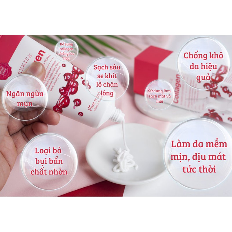 Sữa Rửa Mặt Tái Tạo Và Phục Hồi Da Pure Mind Collagen 100 ml - Hàn Quốc Chính Hãng | BigBuy360 - bigbuy360.vn