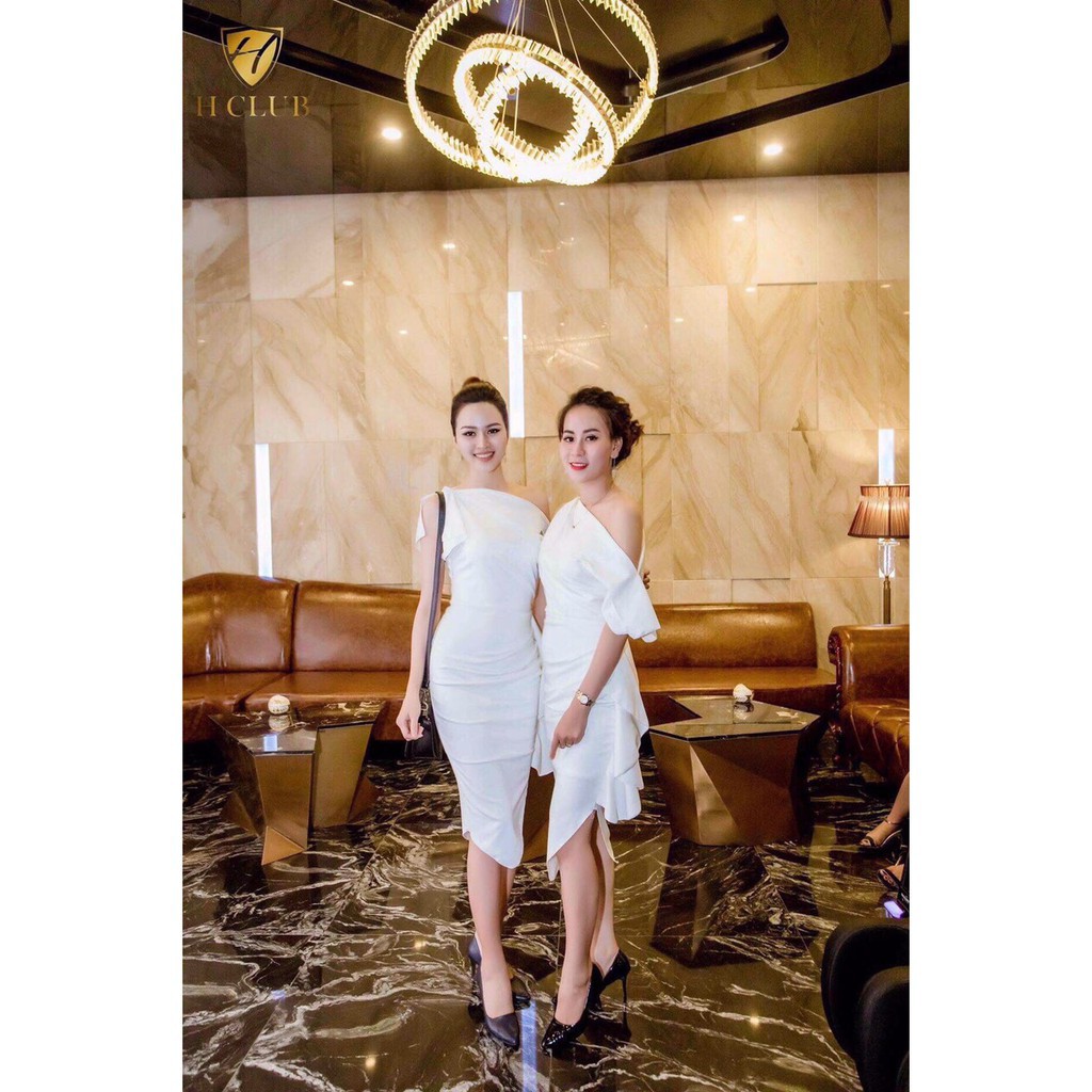 Váy trắng lêch vai V1014 - ĐẸP SHOP DVC ( Ảnh mẫu và ảnh trải sàn do shop tự chụp ) Đẹp ⚡