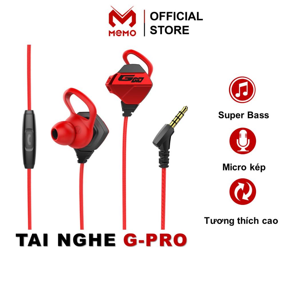 Tai nghe gaming cho điện thoại MEMO G-Pro chơi game Pubg FF Tốc Chiến có mic 10cm - Hàng Chính Hãng