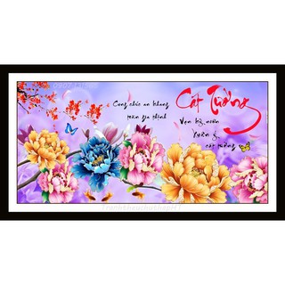 Tranh đính đá hoa mẫu đơn 100*53cm VS311 - tự đính
