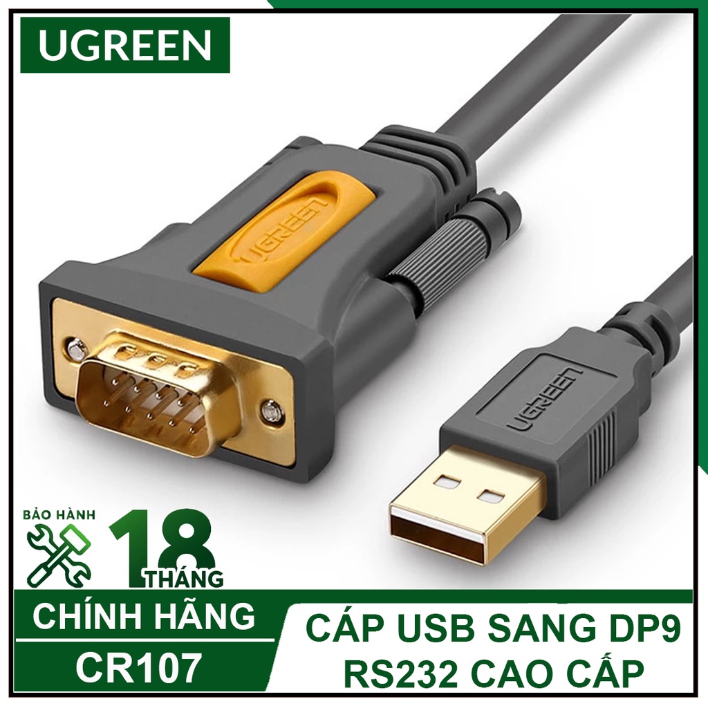 Cáp USB Sang DB9 RS232 Cao Cấp, UGREEN CR107 Chính Hãng