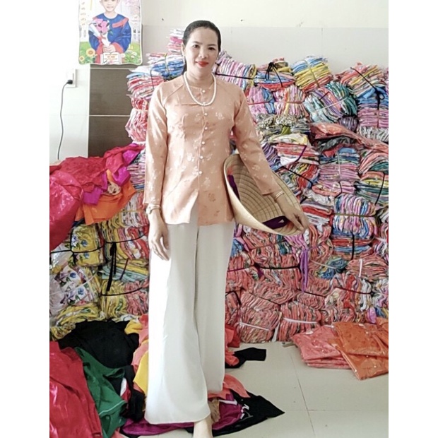 Áo bà ba GẤM CAO CẤP(40-75kg) mặc vừa,bán áo riêng.quần riêng