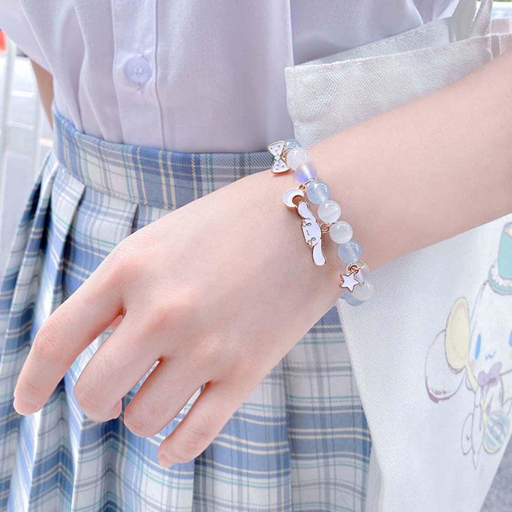 Vòng Tay Dây Thun Co Giãn Mặt Hình Chú Chó Cinnamoroll Dễ Thương Dành Cho Bé Gái|Vòng Tay Phong Cách Hàn Quốc