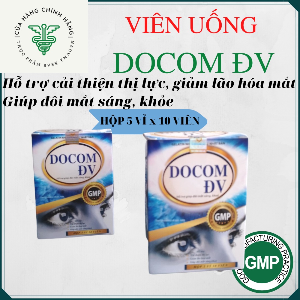 Viên uống DOCOM ĐV hộp 50 viên hỗ trợ cải thiện thị lực, giảm lão hóa mắt và giúp đôi mắt sáng, khỏe