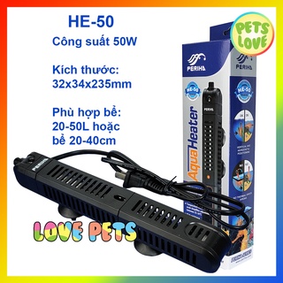 Máy sưởi bể cá cao cấp periha he 50/100/200/300/500w, sưởi hồ cá periha