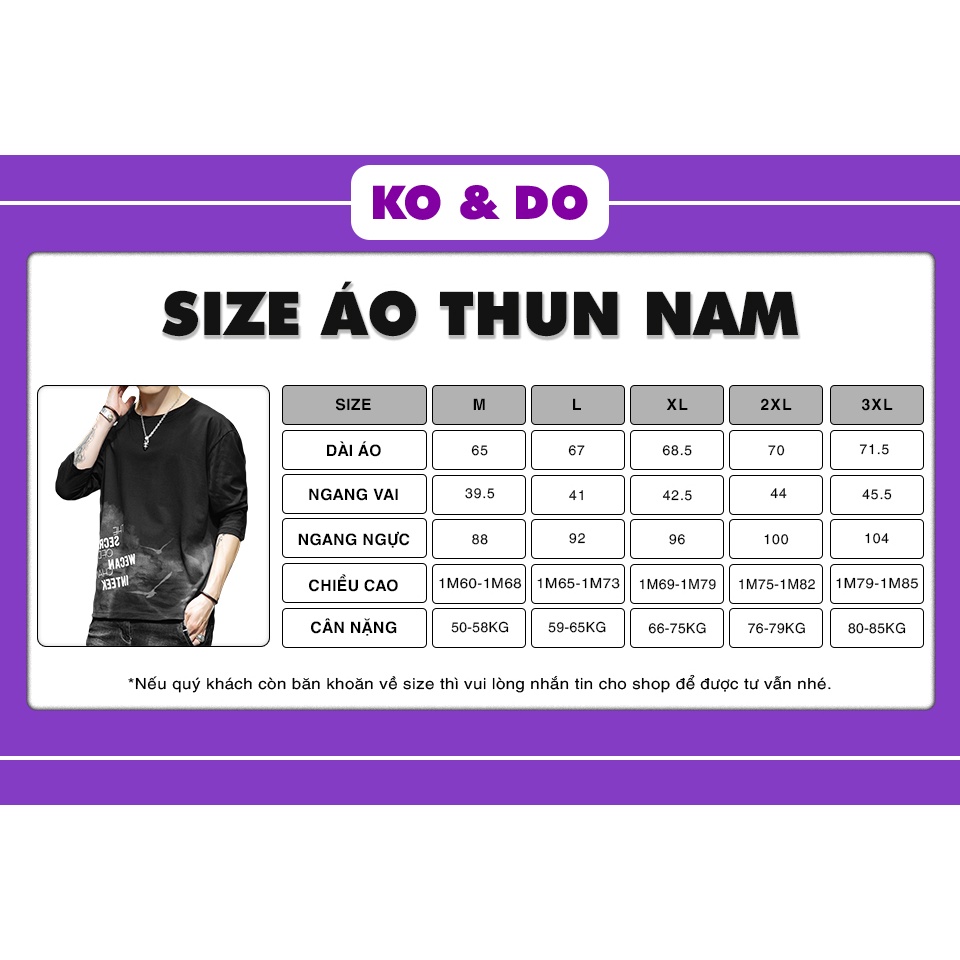 Áo thun nam KO&DO Áo dài tay nam mã "KC-Y" form rộng thể thao dài tay đẹp mùa thu đông co giãn giữ ấm