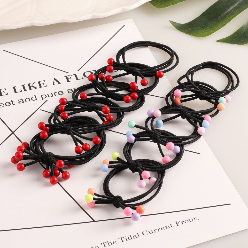 Dây Buộc Tóc Hạt Cherry - Dây Thun Cột Tóc Hàn Quốc siêu dễ thương_Bibokids