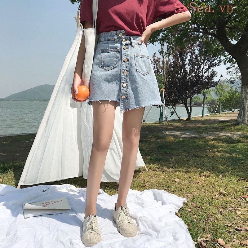 Chân Váy Jean Chữ A Thời Trang Dành Cho Nữ