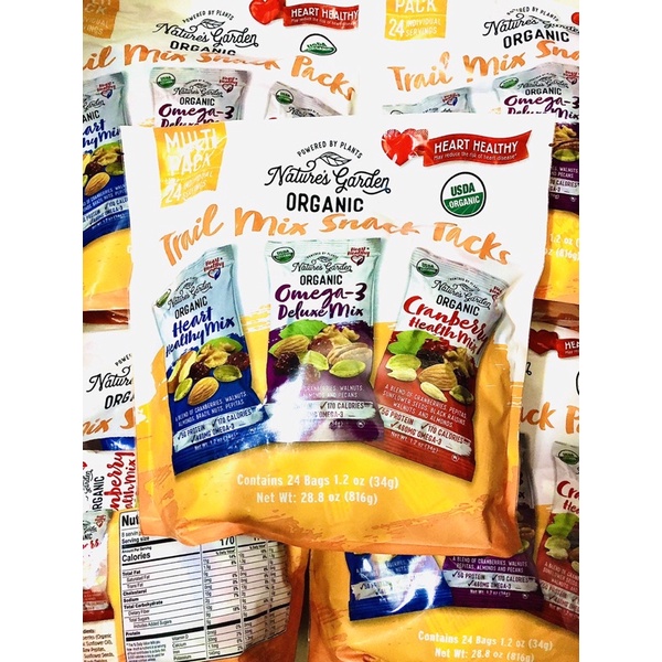 HẠT SẤY KHÔ TỔNG HỢP Nature Garden Trail Mix Snack Packs túi 816g