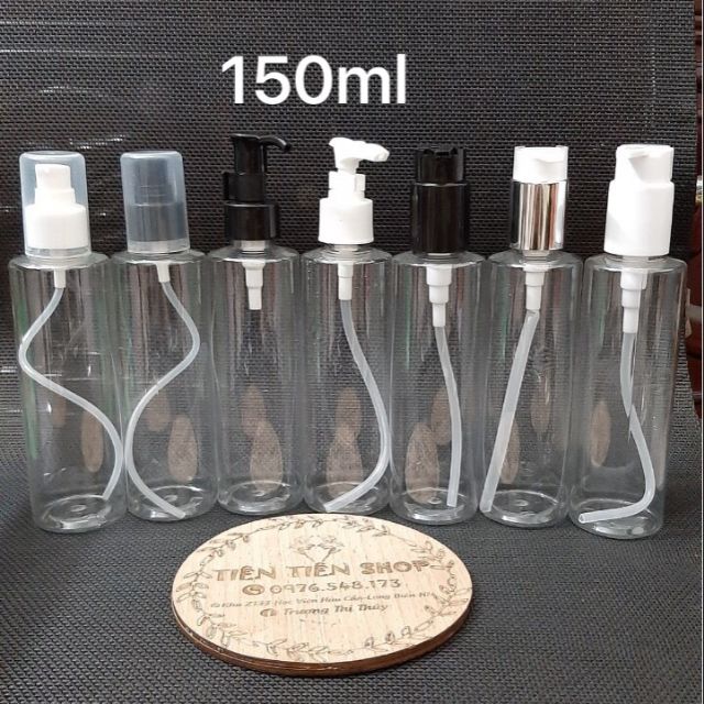 Chai nhựa trong 150ml dáng cao vòi ấn