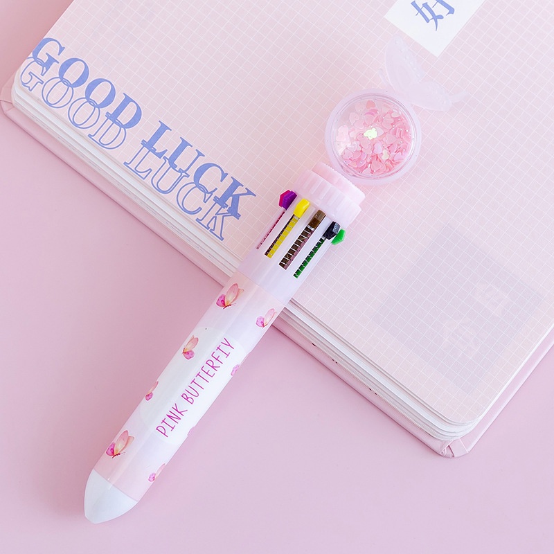 Bộ Bút Bi 10 Màu Hình Nàng Tiên Cá