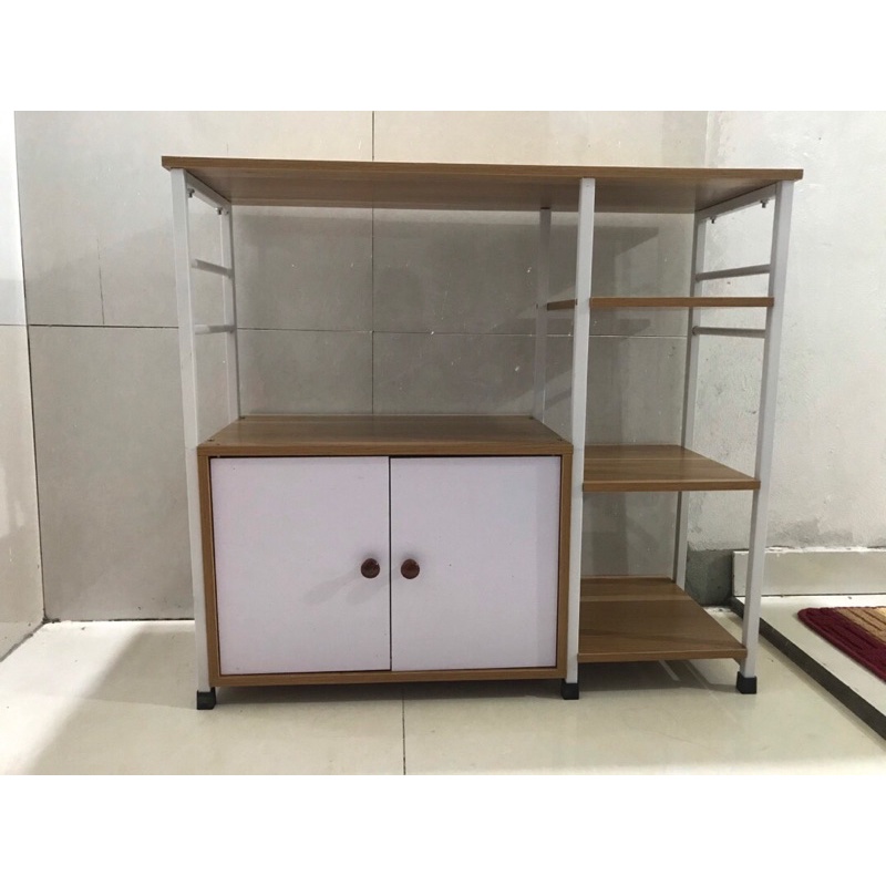 Kệ Bếp Đa Năng, Kệ lò vi sóng khung sắt ván gỗ chất lượng cao