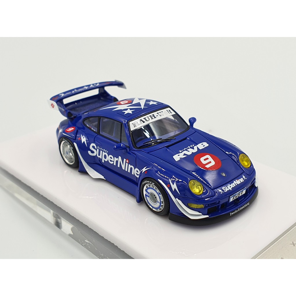 Xe Mô Hình Porsche 911(993) RWB &quot; Super Nine&quot; ver.2 Tỉ lệ 1:64 Hãng sản xuất Fuelme ( Xanh )