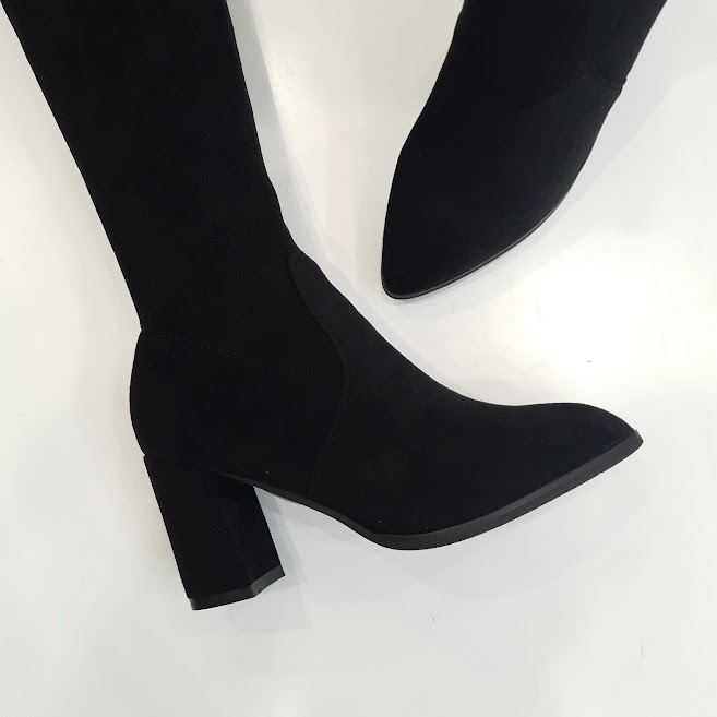 Giày boot nữ da lộn B SHOES, boot đùi siêu sang chảnh, chất lộn chun cao cấp ôm chân, không tụt B29