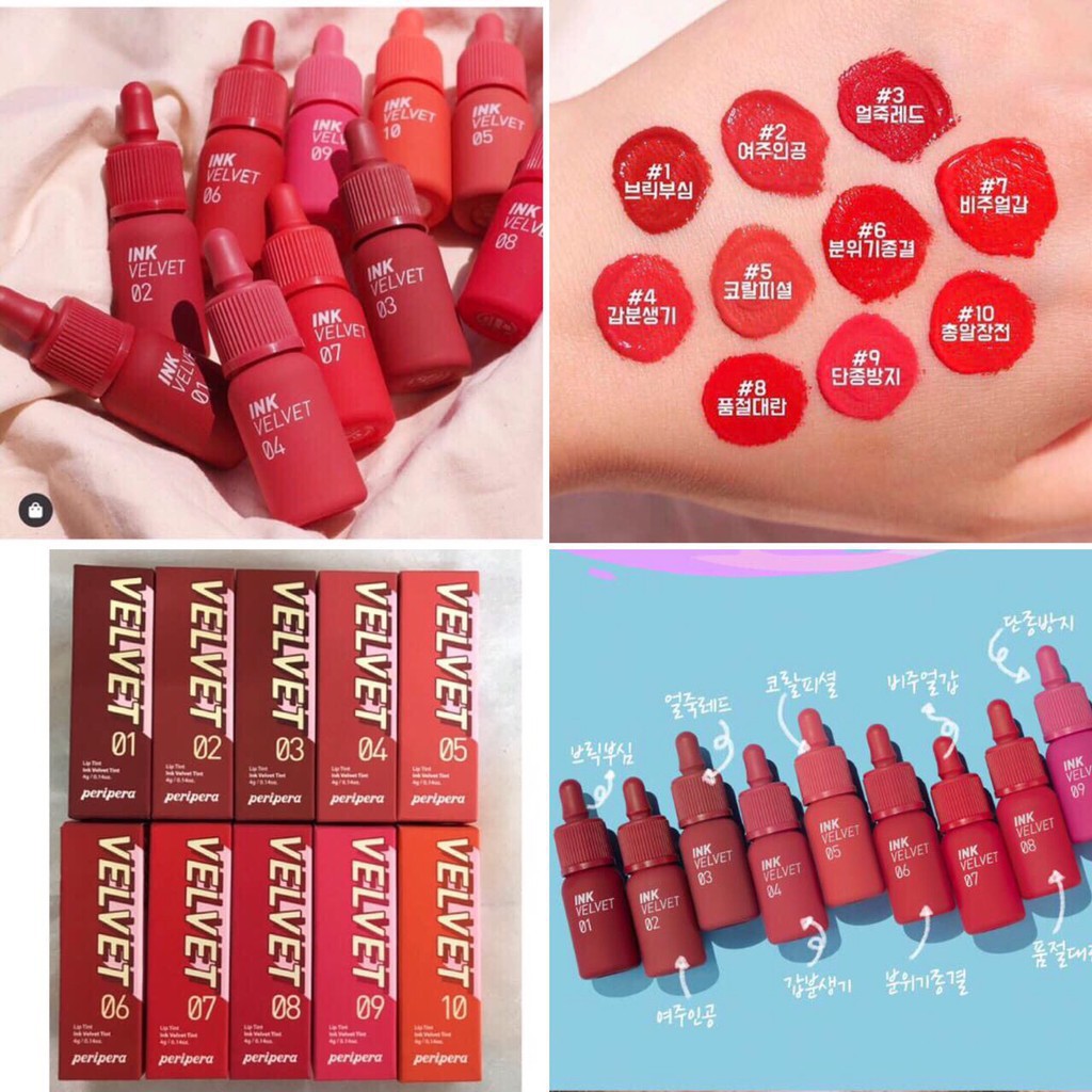 Son Peripera Ink [Hot New _Hàng Auth] Son Peripera Ink V.elvet Lip Tint siêu lì, bám màu cực tốt