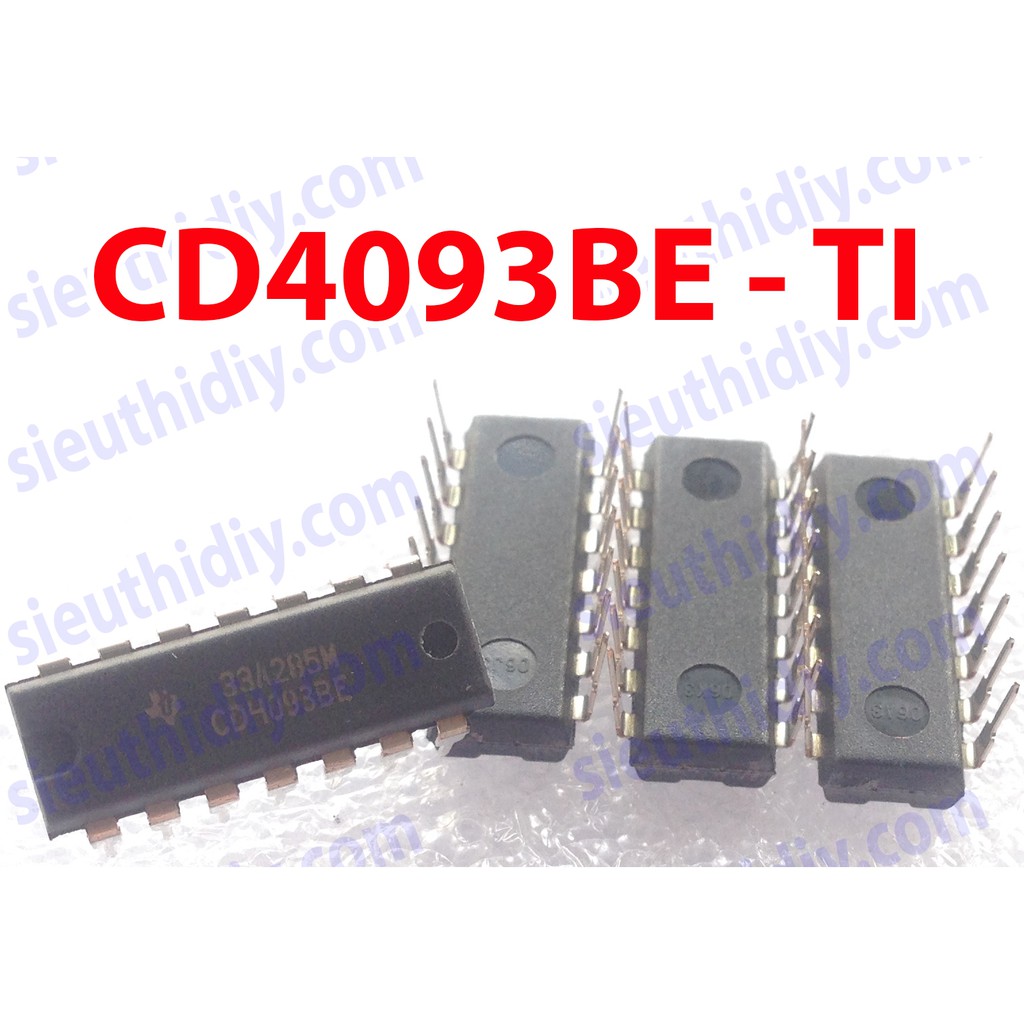 IC CD4093BE DIP14 chính hãng TI - Quad 2-Input NAND Schmitt Trigger