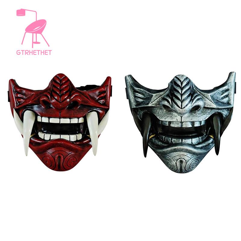Mặt nạ che mặt hóa trang hình quỷ phong cách Nhật Bản cho Halloween