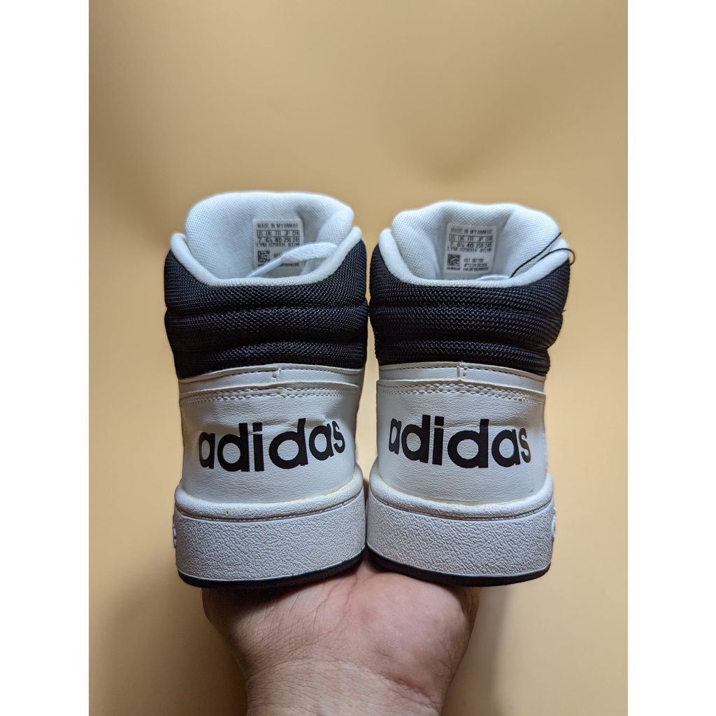 Giày 2hand adidas Hoops 2.0 Mid White Black - BB7208 - Giày Cũ Sài Gòn