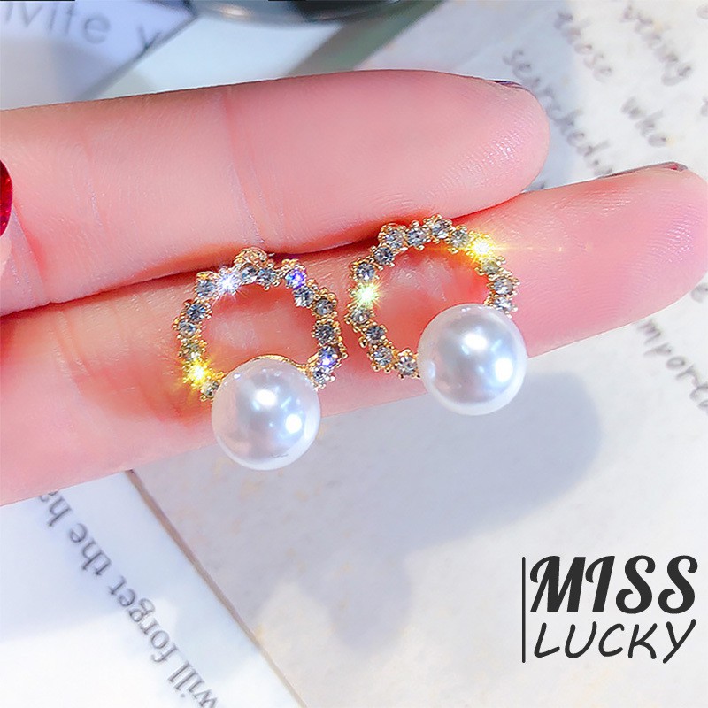 Khuyên tai nữ kiểu dáng hình học thời trang phong cách Hàn Quốc