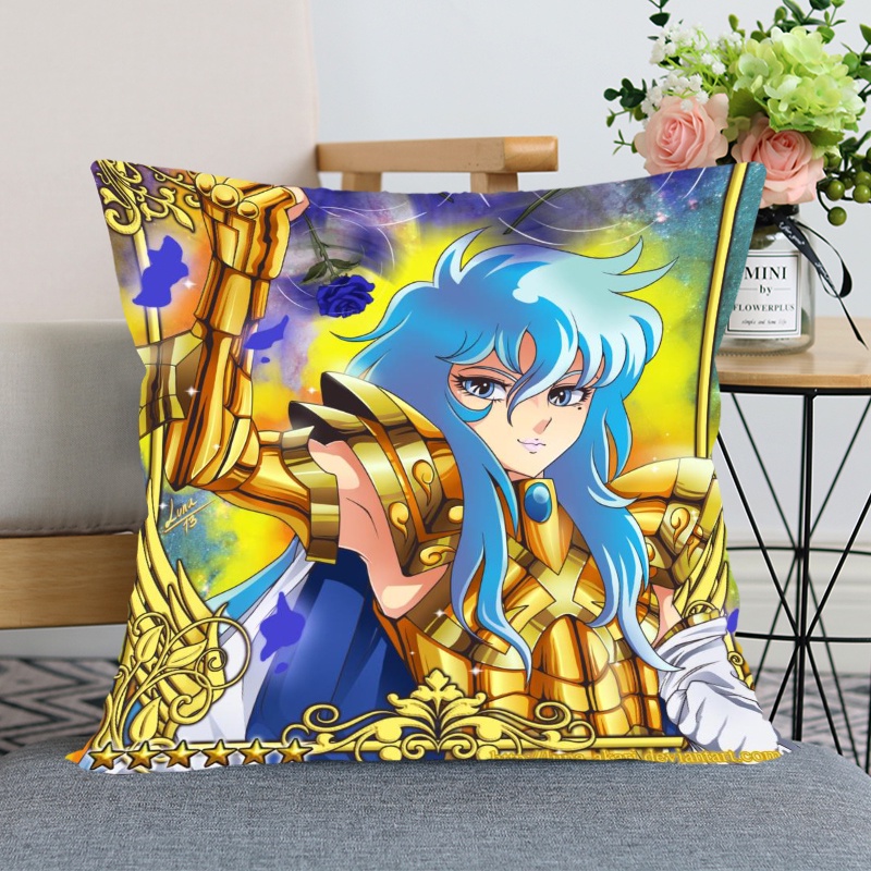 Vỏ Gối Vuông In Hình Nhân Vật Hoạt Hình Saint Seiya Ấm Áp Có Khóa Kéo