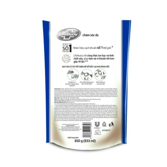 Lifebuoy nước rửa tay bảo vệ khỏi vi khuẩn chăm sóc da túi  400g.