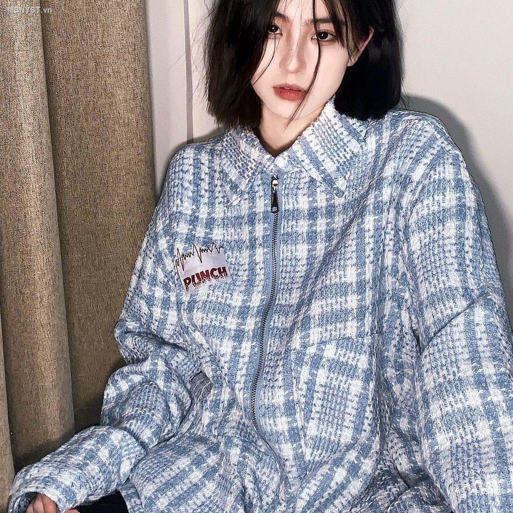 Áo khoác sweater có khóa kéo phong cách phương tây thời trang thu đông dành cho nữ