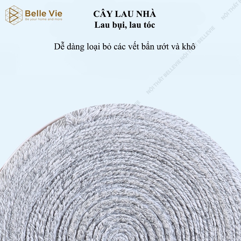 Chổi Lau Nhà BELLEVIE Cây Lau Nhà Tự Vắt Sạch Sẽ Gọn Gàng Tiện Lợi, TẶNG KÈM 1 BÔNG LAU Mã K08