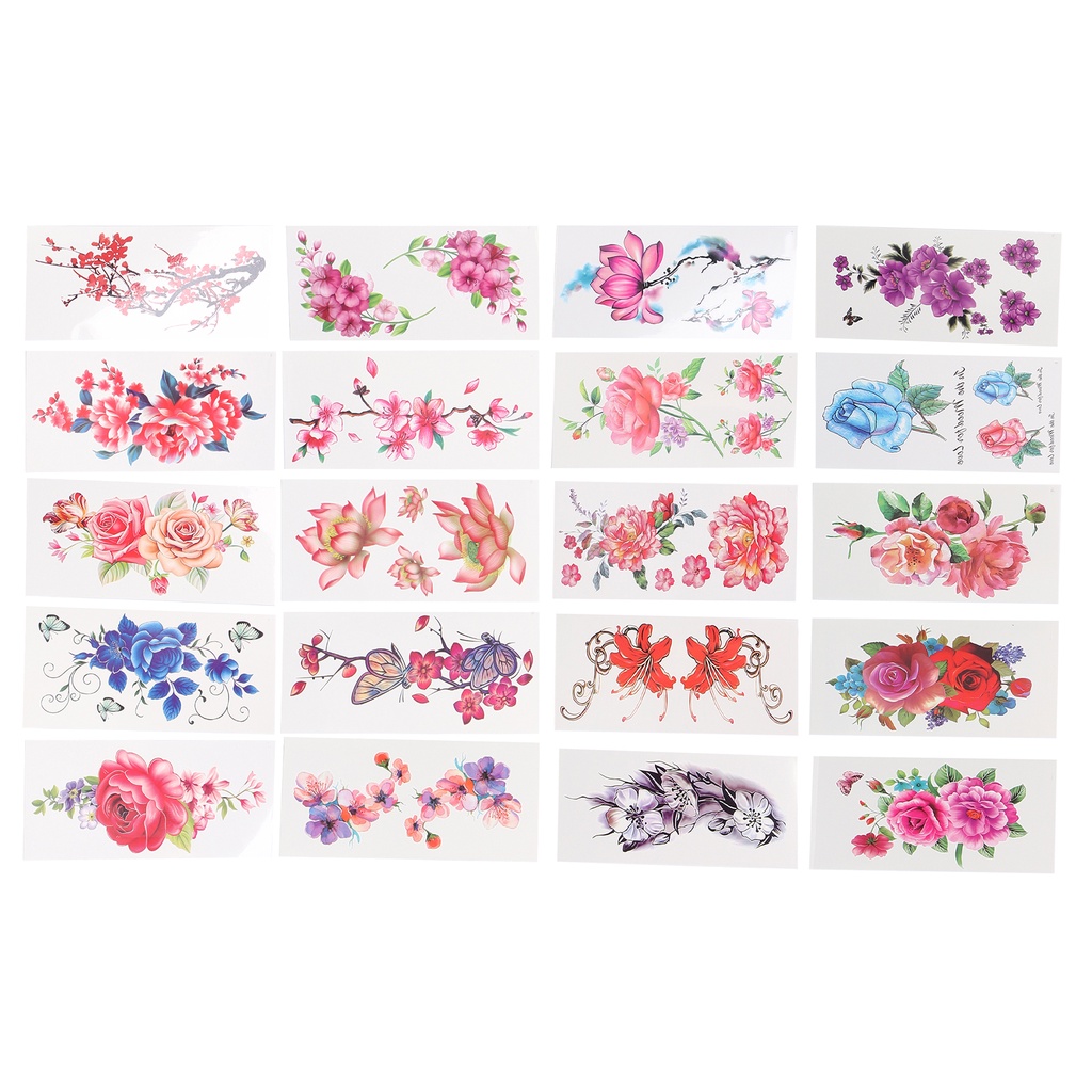 Lithium067 Temporary Tattoos Waterproof Flowers Long Lasting Body Fake Tattoo Stickers for Women Hình xăm dán tạm thời