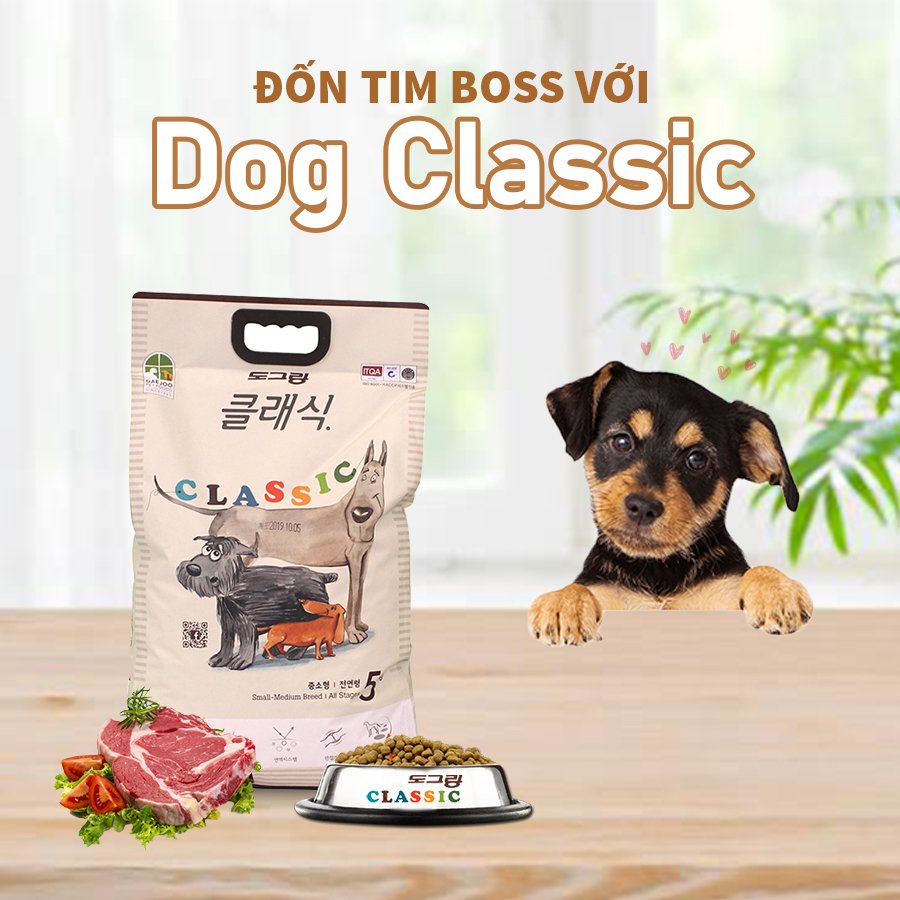 Thức ăn hạt cho chó 5kg Dograng Classic - thức ăn cho cho con và chó trưởng thành giúp đầy đủ dưỡng chất nhất