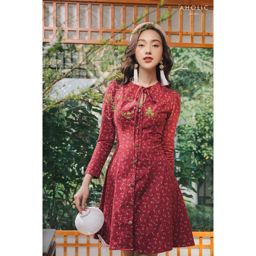 Váy nhung hoa nhí